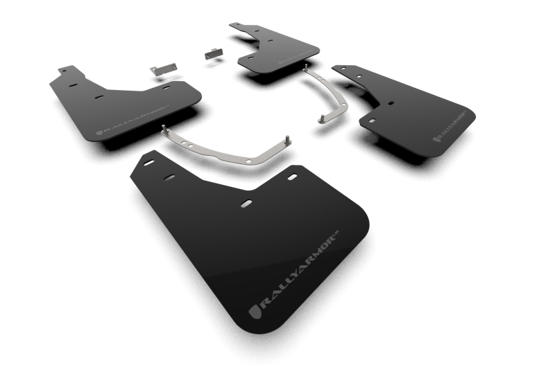 Hyundai Ioniq 5 Mud Flap Kit - Rally Armor - UR Black with Silver Logo - Black - `25-`27